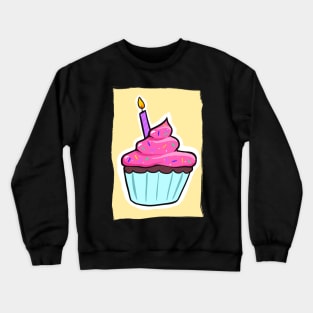 Pink Birthday Cupcake Crewneck Sweatshirt